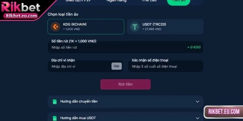 Giao dịch đơn giản và dễ dàng thông qua tiền ảo